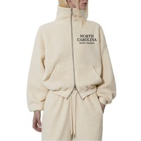 Survêtement unisexe en molleton écologique avec strass, fermeture éclair intégrale, col en V, imprimé Ohio, sweat-shirt décontracté d'hiver, poches latérales, 100 % coton