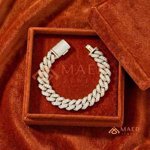 18K Gold Plated Cuban Link Moissanite Bracelet <b>Iced</b> <b>Out</b> Luxury Fine <b>Chain</b> Link Jewelry Gift For Men Women - Product Image 3