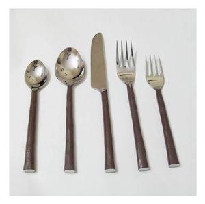 Ensemble de couverts de luxe en acier inoxydable cinq pièces avec manches antiques, lavable au lave-vaisselle, durable, pour restaurant (couteau, fourchette, cuillère) - Product Image 1