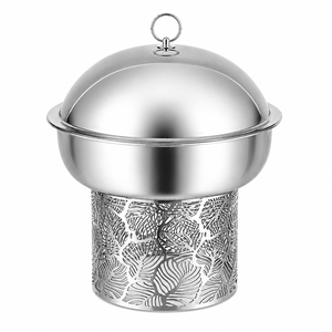 Nouvel Arrivage – Couvercle de Plat Chafing Dish Moderne en Acier Inoxydable Durable de Qualité Alimentaire, Thème Moyen-Oriental, Décoratif, Motif Feuille Découpé au Laser - Product Image 3