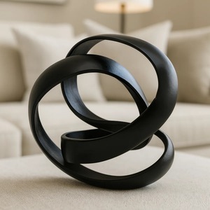 Escultura Metálica Geométrica Abstracta Hecha a Mano, Decoración Artística Minimalista para Mesa de Sala de Estar, Decoración para el Hogar - Product Image 5