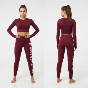 Wholsale Women Compression Leggings Stripe Letter Printed Yoga Legging <b>Ladies</b> <b>Gym</b> Workout Tight Quick Dry Women Base Layer Pants - Product Image 2
