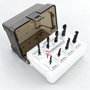 Ensemble de forets coniques manuels pour implants dentaires en acier inoxydable, revêtement noir, plaqué or, haute qualité, CE - Product Image 5