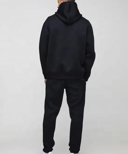 Venta caliente gimnasio Fitness chándales hombres sudor personalizado hombres chándal conjunto Casual deportes chándal pulóver Sudadera con capucha ajuste suelto Color negro - Product Image 6