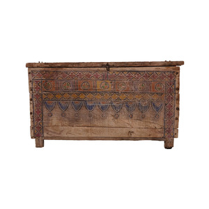 Antiguo arte étnico antiguo arte popular uno del tipo único hogar de madera decorativo de Rajasthan - Product Image 3