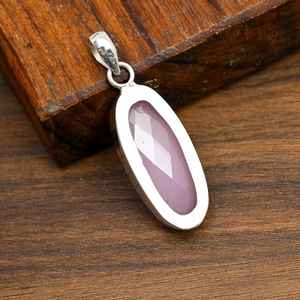 Colgante de Calcedonia Rosa Hecho a Mano en Plata de Ley 925, Hermosa Joyería Espiritual, Regalo para Abuela - Product Image 2