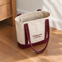 Sac fourre-tout en toile de coton écologique personnalisé, robuste, bicolore, avec poche avant, idéal pour le marché des agriculteurs et les courses