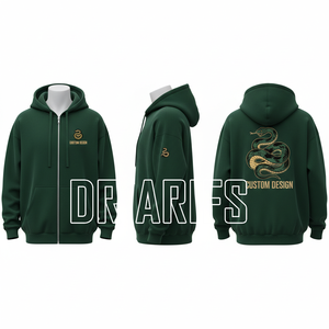 เสื้อฮู้ดซิปผู้ชายลายพิมพ์กะโหลกดอกกุหลาบ ดีไซน์พิเศษโดย Dr. Arif ทรงปกติ ผลิตจากโพลีเอสเตอร์/เรยอน สวมใส่สบายในฤดูหนาว พร้อมลายปัก - Product Image 2