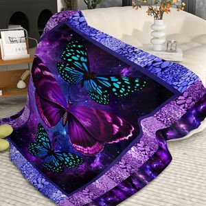 Coperta in Flanella con Stampa a Farfalle, Morbida, Calda e Leggera per Casa, Divano, Ufficio, Letto, Regalo Invernale per Campeggio, Viaggi, Multiuso - Product Image 3