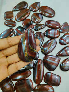 100% naturel en gros fer oeil de tigre Cabochon fer oeil de tigre mélange taille et forme pierre précieuse en vrac pour la fabrication de bijoux faits à la main - Product Image 3