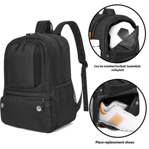 Professional Soccer <b>Backpack</b> with Ball Compartment and Shoe Pocket Durable Athletic Bag for Basketball and Volleyball - Product Image 2
