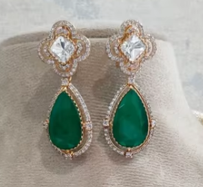 Emerald <b>Ruby</b> Designer <b>Necklace</b> Set Statement Polki & Emerald Wedding Set for Wedding Party or Engagement for Women - Product Image 2