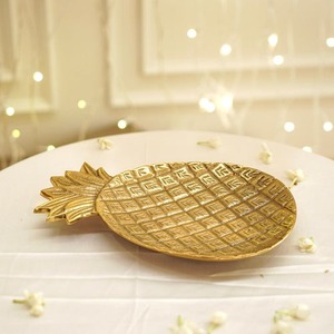 Bandeja Decorativa de Piña Chapada en Oro, Diseño Bohemio, Paquete Individual, Adorno para Mesa de Boda - Product Image 1