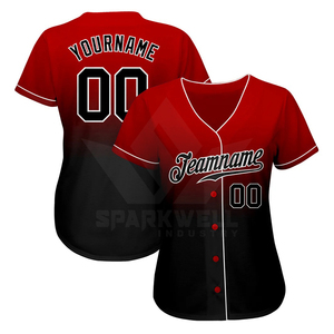 Maillot de baseball personnalisé pour femme, violet et noir, col en V, manches courtes, sublimé, respirant, en polyester, ajusté, uniforme d'équipe personnalisé - Product Image 2