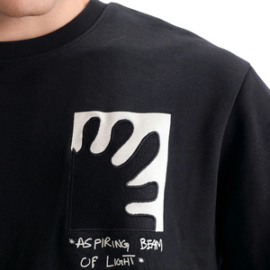 Camisetas de hombre con hombros caídos y logotipo bordado personalizado OEM en el pecho, 100% algodón, bordado a máquina, camiseta extragrande para hombre - Product Image 4
