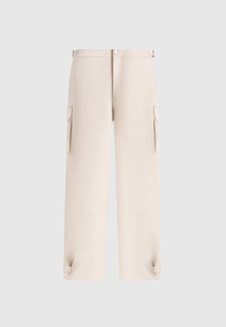 Pantalones Cargo de Lona de Algodón Beige para Hombre, Cintura Elástica, Múltiples Bolsillos, Estilo Casual, Corte Recto, Pantalones Deportivos, Estilo Primavera - Product Image 2