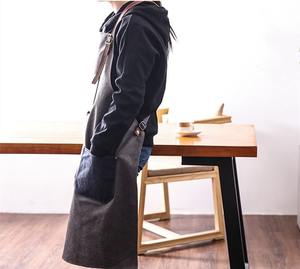 Delantal de Trabajo de Lona y Cuero de Lujo Premium con Cremallera, Ajustable, Impermeable y Resistente a Impactos para Chef, Barbero, Barista - Product Image 4