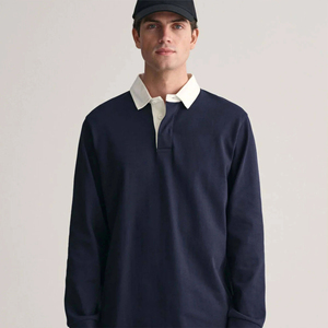 Polo à manches longues pour homme de haute qualité, personnalisation de la marque, tissu léger, vêtements décontractés pour les vacances, les stations balnéaires, les activités de plein air et le streetwear - Product Image 2