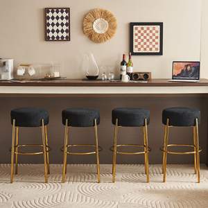 Set 2 sgabelli da Bar alti alti e contemporanei da 30 \ "sgabelli da pranzo imbottiti per cucine Le caffetterie includono ferramenta robusta - Product Image 1