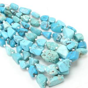 Arizona Turquoise Blue Rough Tumble <b>Bead</b>-Smooth Polished-10Inch 8-15MM Loose Raw Natural <b>Stone</b> <b>Beads</b> for Jewelry Making - Product Image 1