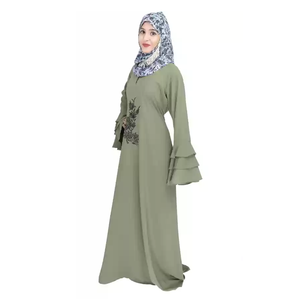 Nouvelle Abaya tendance pour femmes, manches longues, en polyester, tailles personnalisées, fabrication en usine, prix raisonnable pour un usage décontracté - Product Image 1