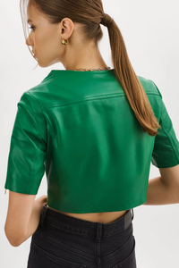 Cropped Waterproof Breathable Eco-Friendly <b>Biker</b> <b>Jacket</b> for Women Genuine Sheepskin <b>Leather</b> Motorcycle <b>Jacket</b> From Pakistan - Product Image 4