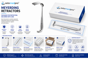 Retractores Manuales MEYERDING ZETOMEDPRO con Borde Dentado Afilado, Múltiples Tamaños de Cuchilla, Juego de Instrumentos Quirúrgicos Ortopédicos - Product Image 6