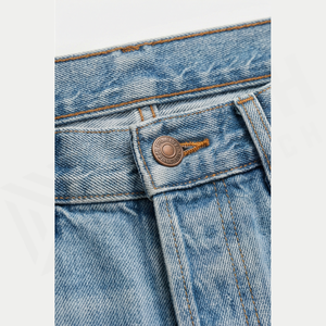 GENERSA SPORTS Jean droit pour homme en denim léger et respirant de haute qualité, style hip-hop automne, fermeture éclair unie, taille basse - Product Image 6