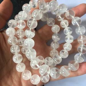 Cuentas de Cuarzo Lodolita Natural Blanco para Jardín, Hilo Completo de Cristal Fantasma para Fabricación de Joyas y Manualidades DIY - Product Image 5