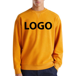 เสื้อสเวตเชิ้ตคอกลมสีเหลืองสำหรับผู้ชายรุ่นใหม่ ทรงปกติ ผ้าฝ้าย พิมพ์ลายโลโก้ด้านหน้า สวมใส่สบายๆ ในฤดูใบไม้ร่วง ราคาประหยัด - Product Image 1