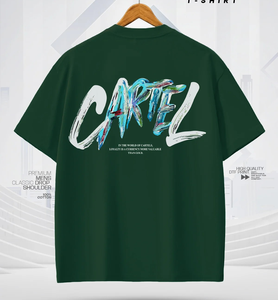 เสื้อยืดผู้ชายขายส่งจากโรงงาน OEM ผ้าฝ้าย 100% หนา 240 GSM ทรงโอเวอร์ไซส์ ดีไซน์ไหล่ตก ป้ายและโลโก้สั่งทำได้ - Product Image 5