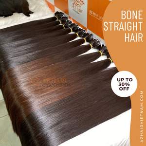 Super doble dibujado hueso recto lujo vietnamita pelo crudo mejor calidad al por mayor longitud hasta 40 pulgadas - Product Image 2