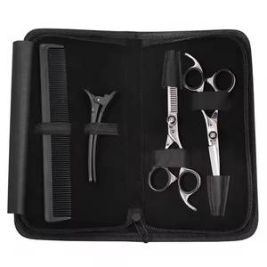 Ensemble de ciseaux de coiffure professionnels avec peigne et ciseaux à effiler en acier inoxydable 440C, outils de salon pour droitiers - Product Image 1