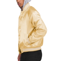 Veste universitaire en satin avec broderie universitaire, vente en gros, personnalisable, pour hommes, style baseball, vintage, satinée, pour le basketball