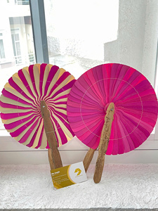 Abanico Tradicional Hecho a Mano con Forro de Bambú Ecológico de Ho Chi Minh - Decoración para Bodas y Festivales - Product Image 4