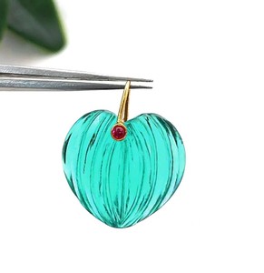 Pendentifs en forme de cœur en apatite et quartz rose – Fournitures de bijoux tendance – Breloques à double pierre - Product Image 1