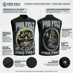 เสื้อกล้ามพังก์สไตล์วินเทจร็อคพิมพ์ลายกราฟิกแบบสั่งทำ OEM ODM สำหรับผู้ชาย ผ้าฝ้ายฟลีซสไตล์โกธิค - Product Image 3