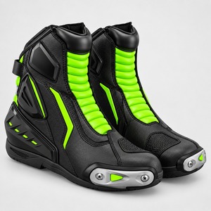 Bottes courtes de moto robustes, construction solide, protection de la cheville et confort de conduite durable - Product Image 1