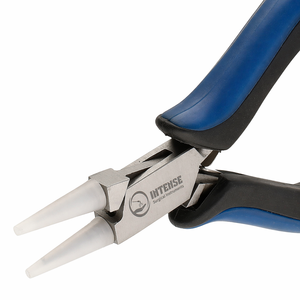 Alicates de punta redonda de acero inoxidable de 5 pulgadas con mordazas de nailon y puntas blandas, herramienta de joyería para doblar alambre y hacer bucles, cabezales de repuesto, agarre ergonómico, bricolaje - Product Image 1