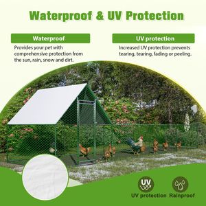 Gallinero Metálico Grande de 26 L x 6.7 W x 6.6 P pies, Corral para Gallinas con Entrada, Jaula de Alambre Galvanizado para Aves de Corral, Conejos y Patos - Product Image 5