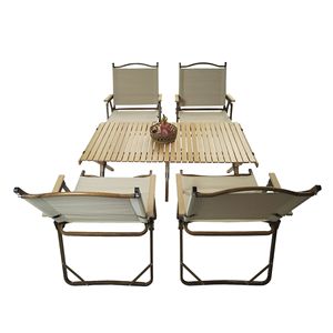 Set da Pranzo Portatile e Pieghevole Multifunzione: 1 Tavolo e 4 Sedie Pieghevoli, per Interni ed Esterni, Universale - Product Image 5