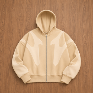 <b>White</b> Green Blue Color Block Zip Up Hoodie Unisex Panelled Cotton French Terry Full Zipper Hooded <b>Sweatshirt</b> Sporty - Product Image 2