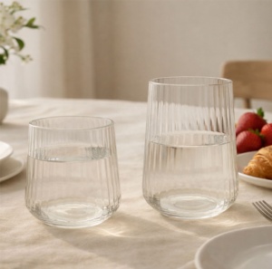 Verre à vin sans pied en Tritan, incassable, côtelé, couleur personnalisée - Product Image 5
