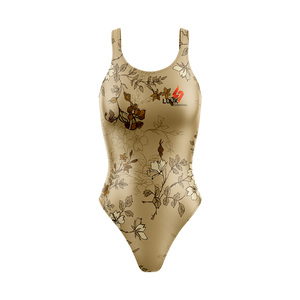 Traje de Baño Personalizado de Una Pieza para Mujer, Cuello Redondo, Spandex y Poliéster, Logotipo Personalizado Impreso en la Parte Delantera, Costuras Invisibles, Secado Rápido - Product Image 2