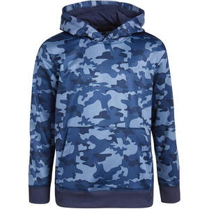 Boys Blue <b>Camouflage</b> Hooded <b>Tracksuit</b> Full Sleeve Casual Joggers With Drawstring And Side Pockets Autumn Wear - Product Image 3