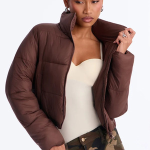 Wholesale <b>Women</b> Cropped Knitted <b>Breathable</b> Puffer <b>Jacket</b> Winter Outdoor <b>Waterproof</b> Quilted Puffer <b>Jacket</b> - Product Image 3