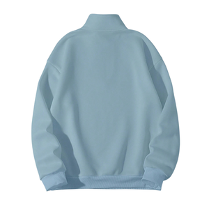 เสื้อสเวตเชิ้ตผู้ชายแบบซิปครึ่งตัว ผ้าฟลีซ คอตั้ง แขนยาว ใส่สบาย อุ่น เหมาะสำหรับเล่นกีฬา ปลายแขนและชายเสื้อแบบริบ เหมาะสำหรับกิจกรรมกลางแจ้งและสวมใส่ในชีวิตประจำวัน - Product Image 2