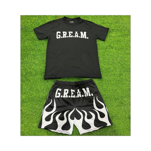 Customize 3D Printed Shorts Shirt <b>Set</b> Stylish 2025 New Shorts <b>Set</b> for Men 100% Cotton Breathable Summer T-Shirt <b>Sets</b> - Product Image 1