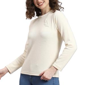Pull en maille côtelée chic et luxueux pour femme, col rond, coupe ample, respirant, style décontracté, service OEM depuis le Bangladesh - Product Image 1