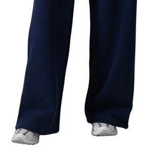 Women's Navy Blue Wide Leg Sweatpants Relaxed Fit Premium Fleece Lounge Pants Elastic Waist Casual Workout Everyday Sportswear - Product Image 6